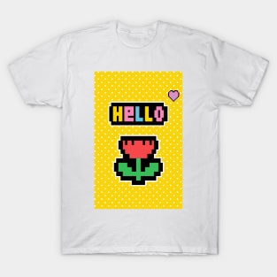 Hello Everyone, A Cute Red Flower T-Shirt